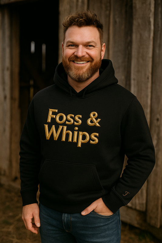Foss & Whips Signature Hoodie — Urban Black & Gold Edition