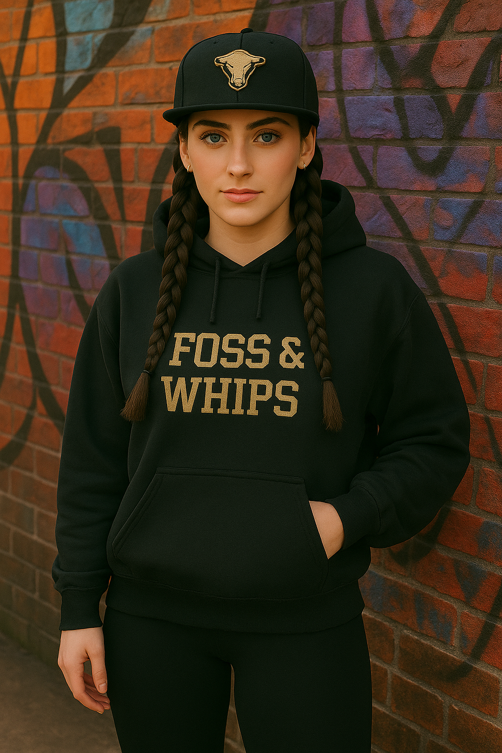 Foss & Whips Signature Hoodie — Urban Black & Gold Edition