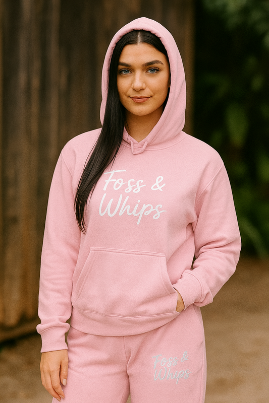 Foss & Whips “Blush Bold” Embroidered Sweatpants